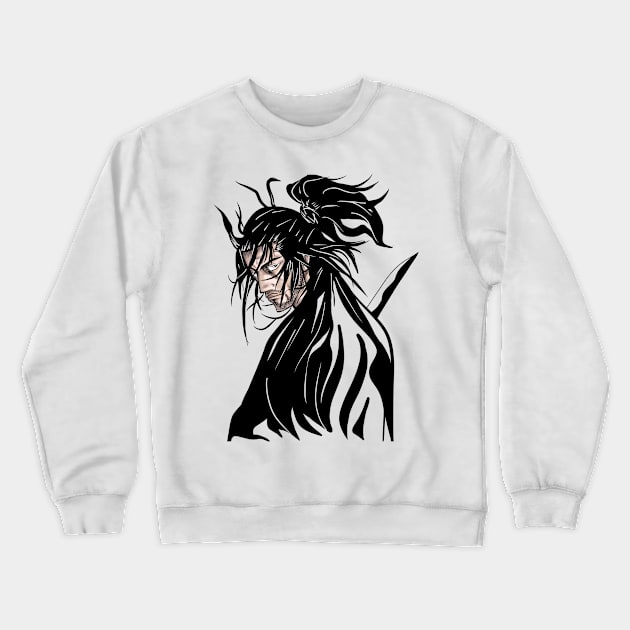 the ronin samurai musashi miyamoto in japan Crewneck Sweatshirt by jorge_lebeau